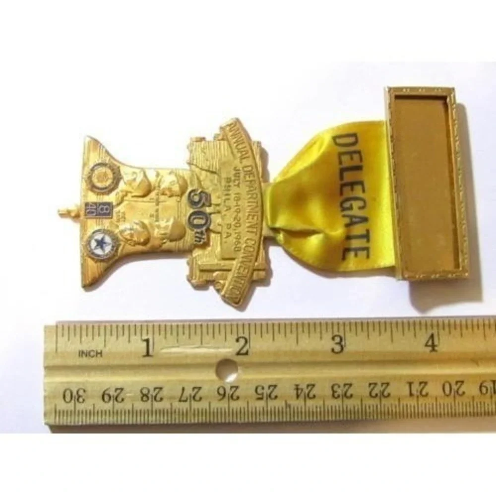 Vintage Annual Convention AMERICAN LEGION AUX 50th 1968 Ribbon Badge‎ Medal Pin